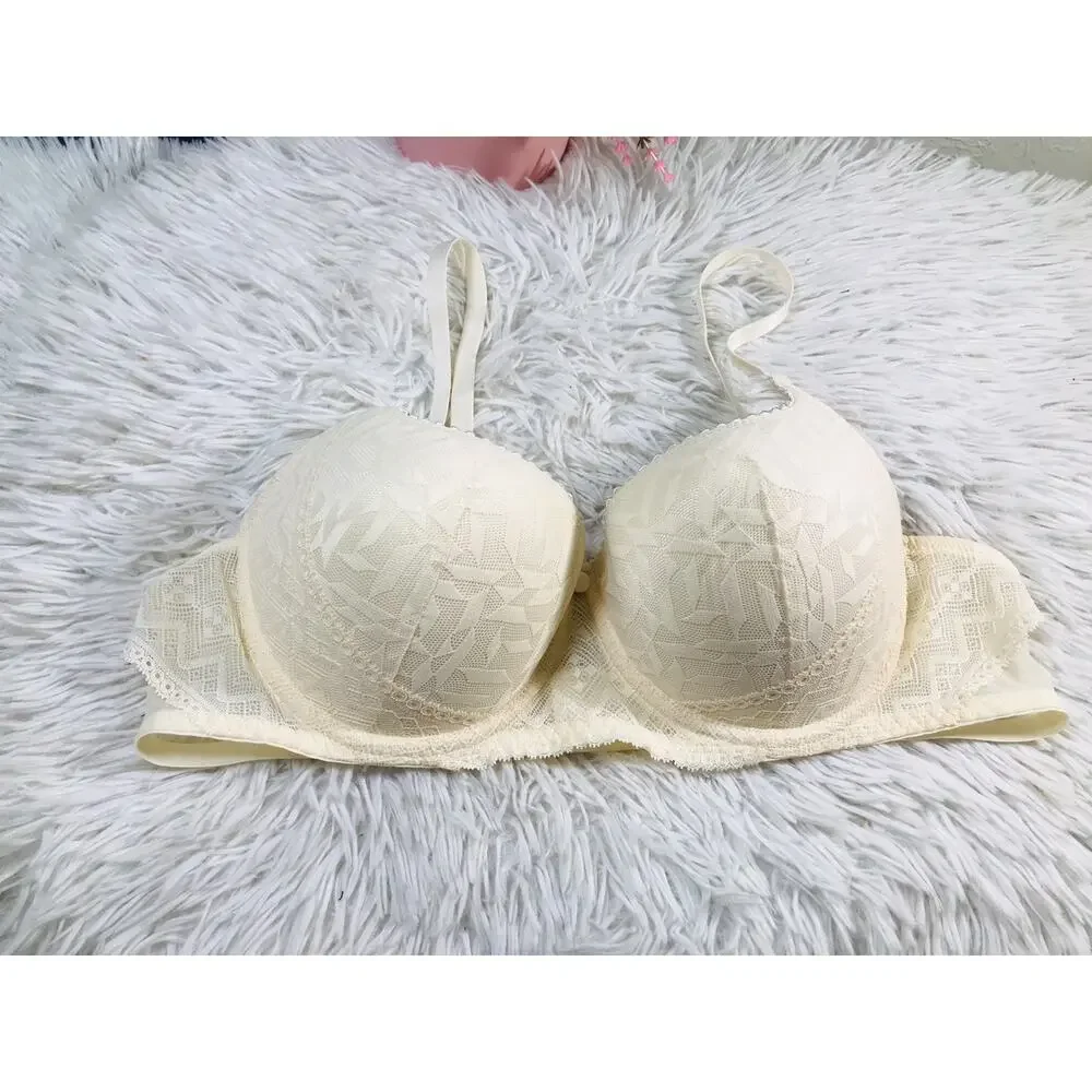 Women’s Lace Support Bra 85C/38C Beige Underwire Full Coverage Straps Padded